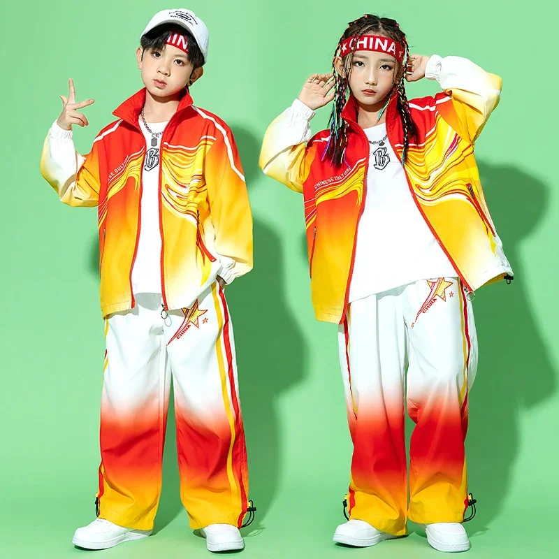Gradient Jacket Coat Tops Joggers Pants Street Dance Girl Boy Jazz Dance Costume Sport Clothes Kids Teenage Hip Hop Clothing
Gradient Jacket Coat Tops Joggers Pants Street Dance Girl Boy Jazz Dance Costume Sport Clothes Kids Teenage Hip Hop Clothing