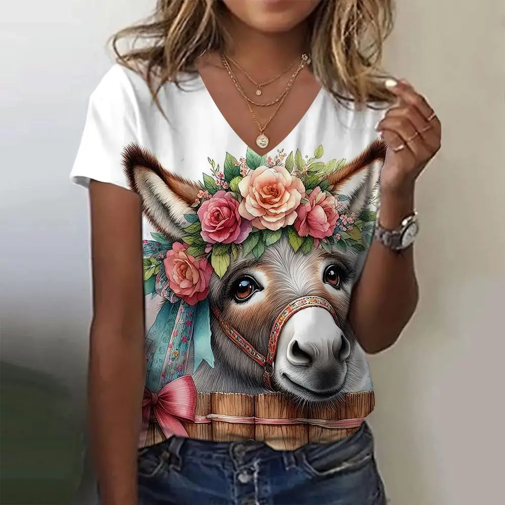 Женские футболки с рисунком осла и коровы, женская футболка с рисунком животных, женская одежда, футболка большого размера, кроп-топ 
Женские футболки с рисунком осла и коровы, женская футболка с рисунком животных, женская одежда, футболка большого размера, кроп-топ
