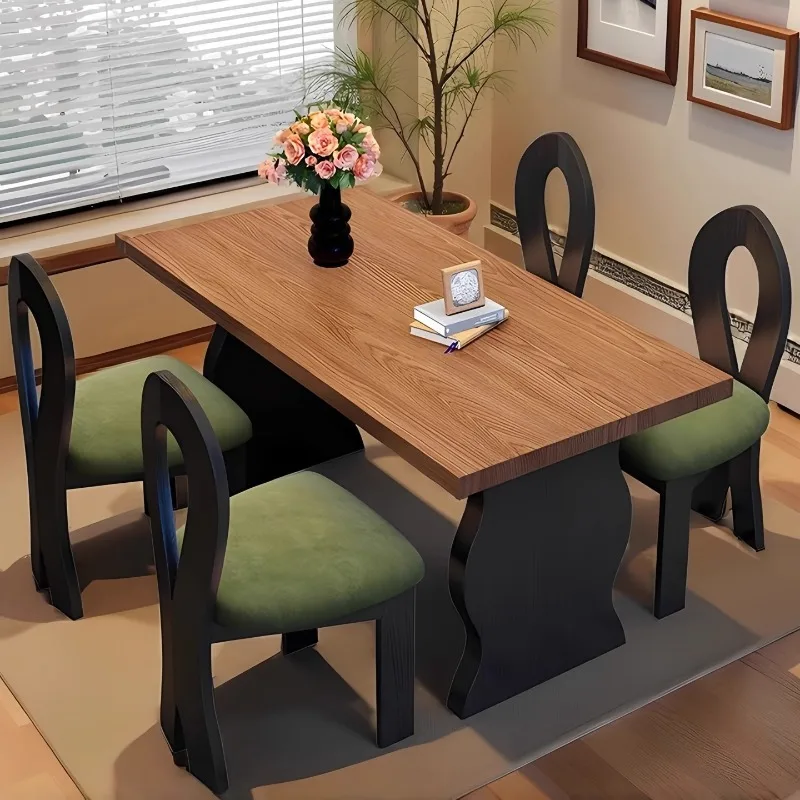 French Medieval Solid Wood Dining Table Desktop Home Dining American Retro Style Light Dining and Chair Combination
French Medieval Solid Wood Dining Table Desktop Home Dining American Retro Style Light Dining and Chair Combination