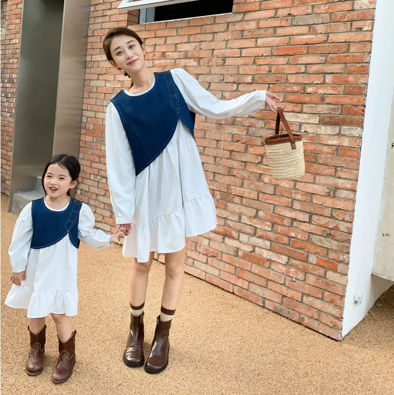 Family Matching Autumn Spring Dress Mother Daughter Long-sleeved Dress Women Dress Set Baby Girl Denim Vest + Dress 2PCS/SET
Family Matching Autumn Spring Dress Mother Daughter Long-sleeved Dress Women Dress Set Baby Girl Denim Vest + Dress 2PCS/SET