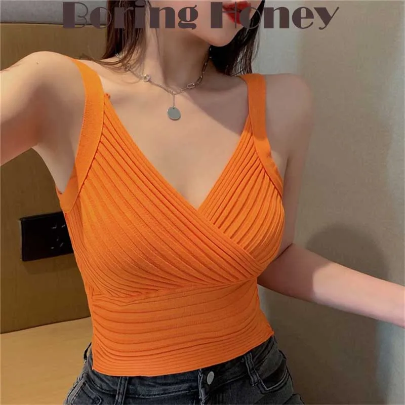 Boring Honey Summer Retro Rib All-Match Tank Tops V Neck Knitting Sleeveless Women Tops Solid Color Thin Sexy Skinny Chic Tops
Boring Honey Summer Retro Rib All-Match Tank Tops V Neck Knitting Sleeveless Women Tops Solid Color Thin Sexy Skinny Chic Tops