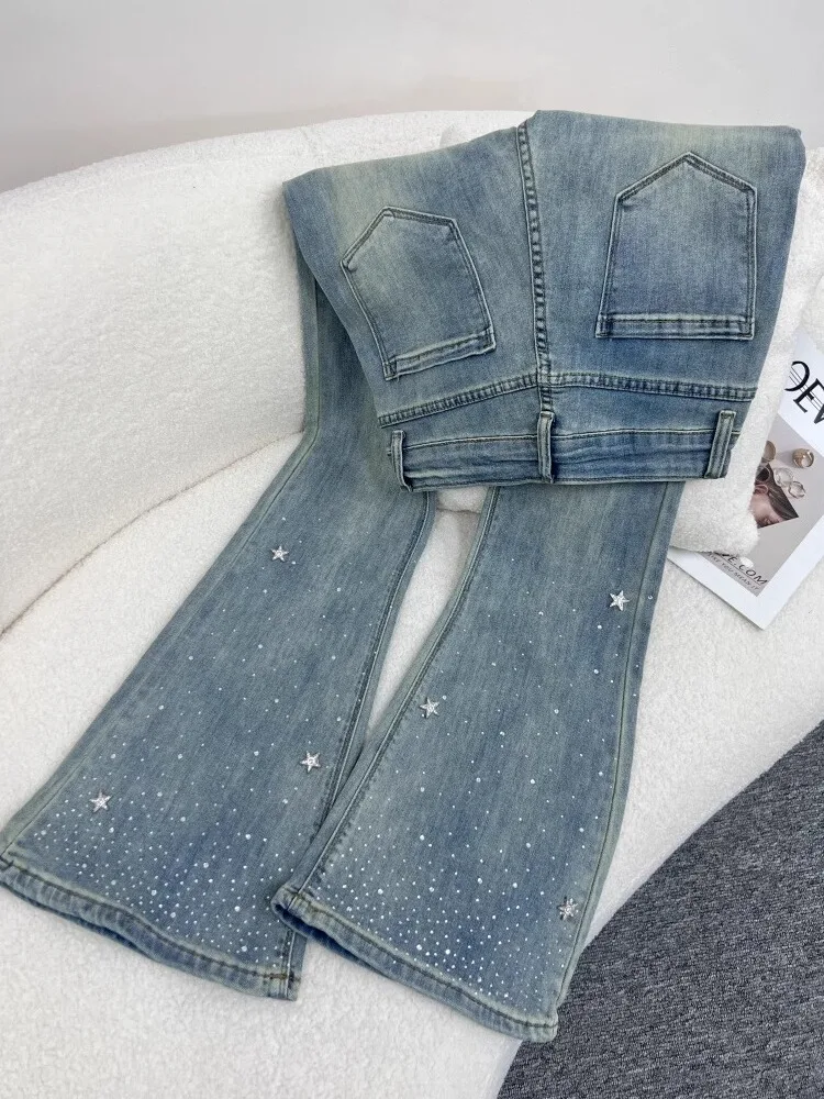 Fashionable Star Decorated Slimming High Waist Bell Bottom Jeans Straight Leg Hoof Pants Women's Premium Denim Spring C...
Fashionable Star Decorated Slimming High Waist Bell Bottom Jeans Straight Leg Hoof Pants Women's Premium Denim Spring C...