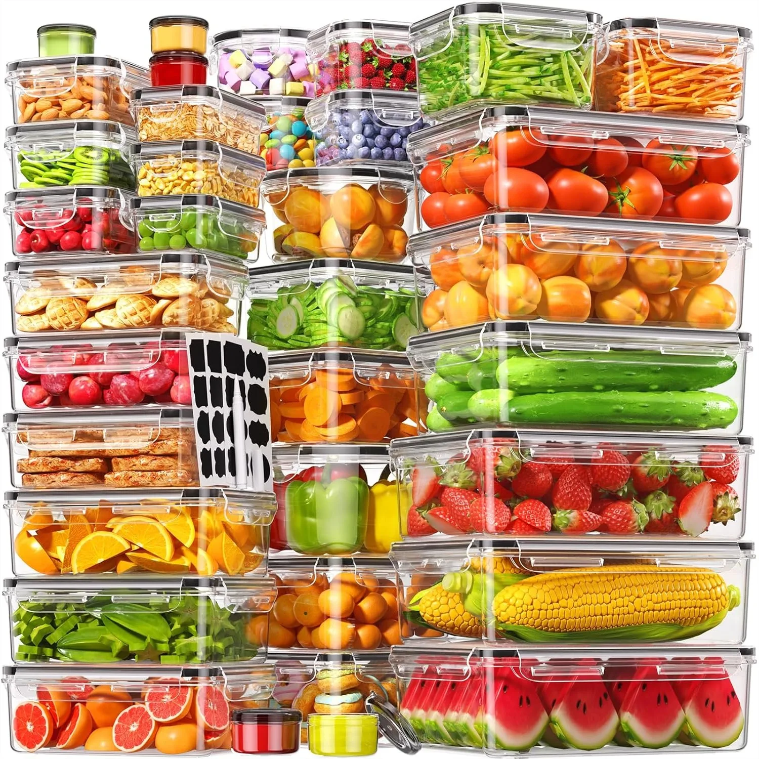 70 PCS Food Storage Containers with Airtight Lids, Leak Proof Meal Prep Set for Kitchen, Microwave/Dishwasher Safe, Includes
70 PCS Food Storage Containers with Airtight Lids, Leak Proof Meal Prep Set for Kitchen, Microwave/Dishwasher Safe, Includes