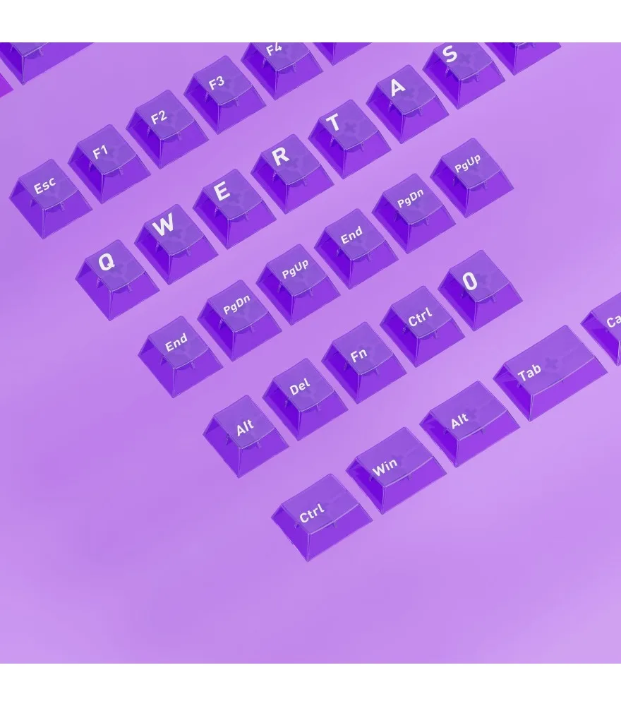 Sublimation + PC fog through purple charm gradual change transparent original highly customized mechanical keyboard
Sublimation + PC fog through purple charm gradual change transparent original highly customized mechanical keyboard