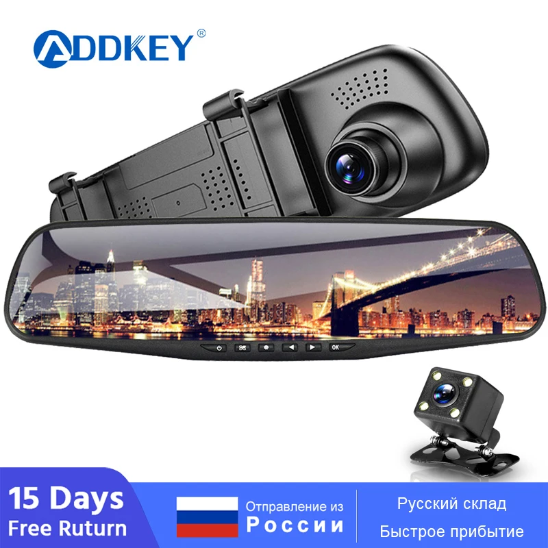 ADDKEY Car DVR Dual Lens Car Camera FullHD 1080P 4.3 inch Video Recorder Rearview Mirror Rear view DVR Dash cam Auto Registrator
ADDKEY Car DVR Dual Lens Car Camera FullHD 1080P 4.3 inch Video Recorder Rearview Mirror Rear view DVR Dash cam Auto Registrator
