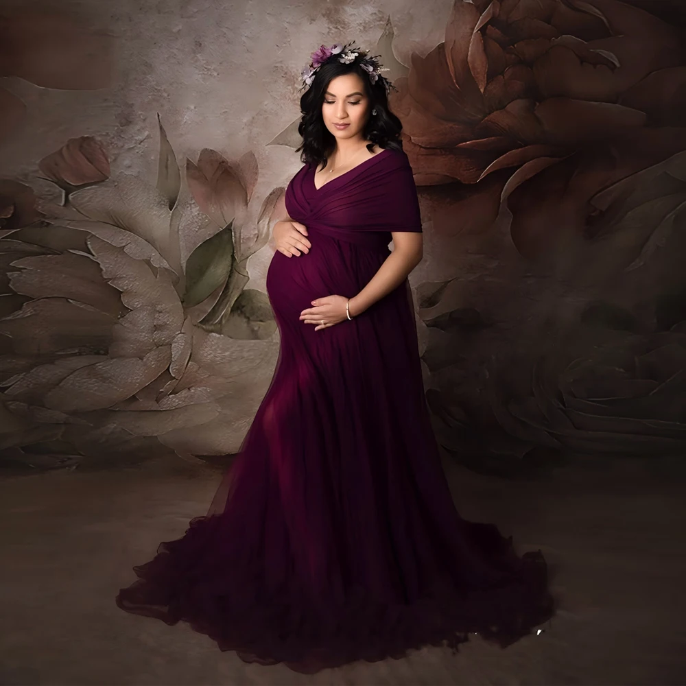 Handmade Purple A-Line Pregnant Woman Robes Short Sleeve Long Maternity Dress Pregnancy Photographs Gown or BabyshowerParty Wear
Handmade Purple A-Line Pregnant Woman Robes Short Sleeve Long Maternity Dress Pregnancy Photographs Gown or BabyshowerParty Wear