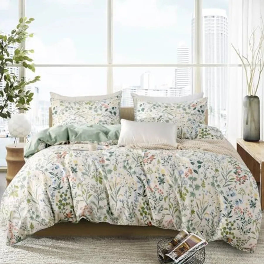 Queen Duvet Cover Set 100% Soft Cotton 3 Pieces Flower Bedding Set for Girls Fresh Chic Garden Style Botanical Pattern Printed
Queen Duvet Cover Set 100% Soft Cotton 3 Pieces Flower Bedding Set for Girls Fresh Chic Garden Style Botanical Pattern Printed