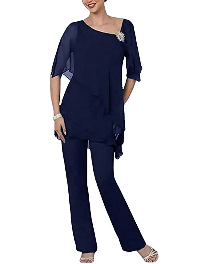 3 Pieces Mother Of The Bride Pant Suits With Jacket Elegant Chiffon Lace Irregual Top With Rhinestone Plus Size Wedding Party
3 Pieces Mother Of The Bride Pant Suits With Jacket Elegant Chiffon Lace Irregual Top With Rhinestone Plus Size Wedding Party