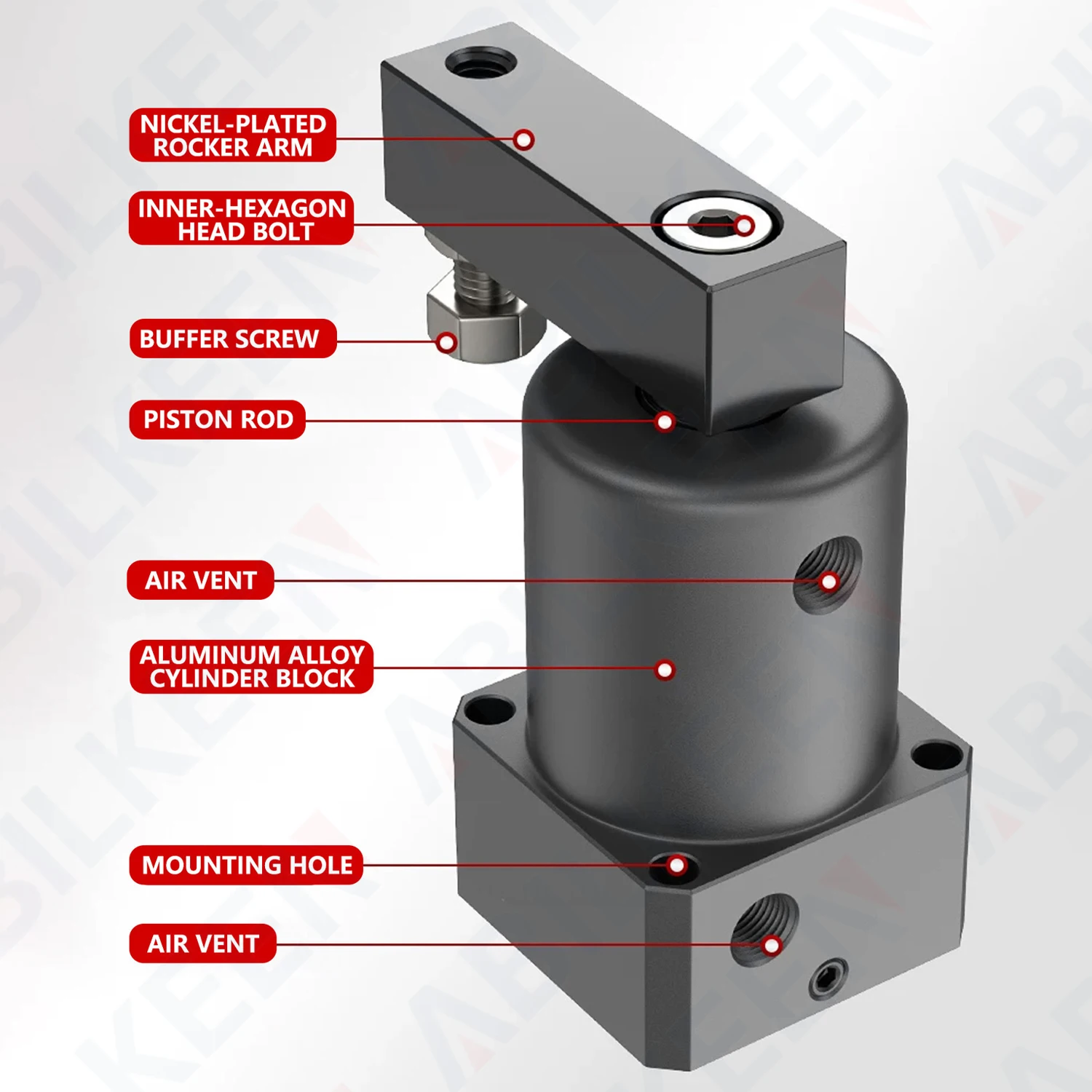 ABILKEEN SRC63 Series 90°/180° Rotary Clamping Corner Pressing Cylinder 63MM Bore Size SRC63 Rotary Angle Pneumatic Air Cylinder
ABILKEEN SRC63 Series 90°/180° Rotary Clamping Corner Pressing Cylinder 63MM Bore Size SRC63 Rotary Angle Pneumatic Air Cylinder