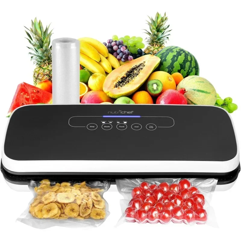 NutriChef Automatic Vacuum Air Sealing System Preservation Dry & Moist Food Modes with Led Indicator Lights, 12", Black
NutriChef Automatic Vacuum Air Sealing System Preservation Dry & Moist Food Modes with Led Indicator Lights, 12", Black
