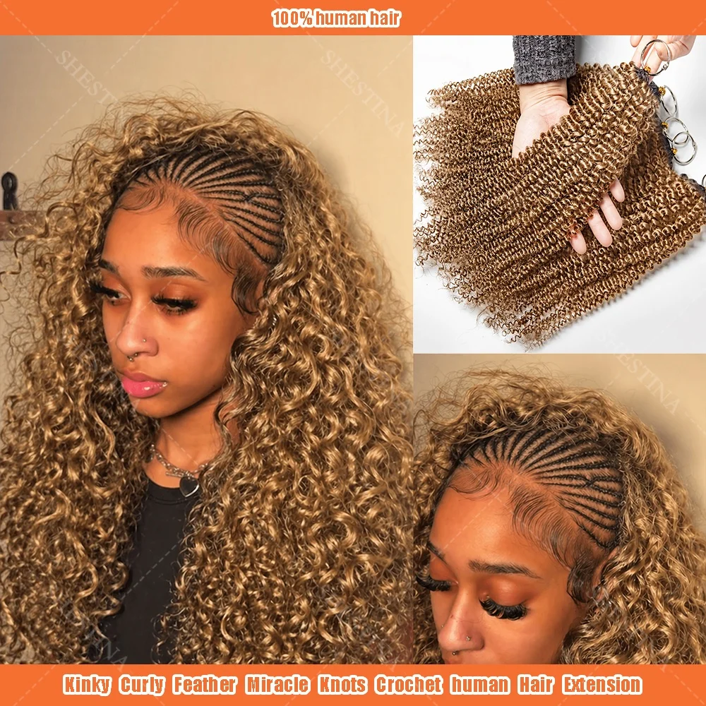 #27 Honey Blonde Small Spirals Curly Crochet Hair Extensions Kinky Curly Bundles Human Hair Pre-Separated Crochet Feather Hair
#27 Honey Blonde Small Spirals Curly Crochet Hair Extensions Kinky Curly Bundles Human Hair Pre-Separated Crochet Feather Hair