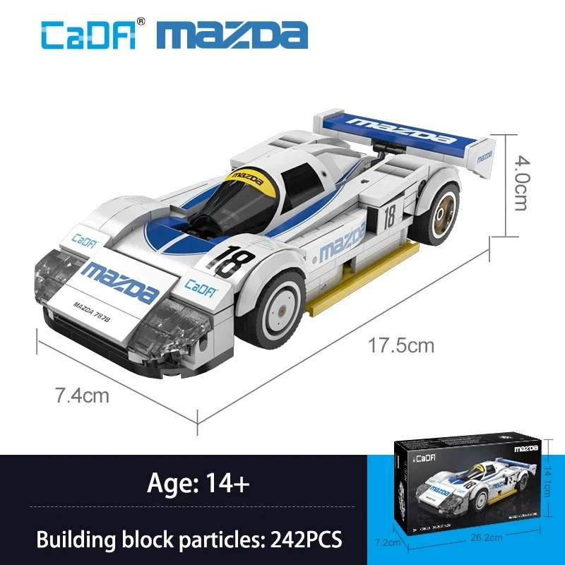 cada 1:24 Racers Speed Champions MOC 787B, модель спортивного автомобиля, 242 шт., строительные блоки, игрушки для детей, подарок на день рождения, Рождество
cada 1:24 Racers Speed Champions MOC 787B, модель спортивного автомобиля, 242 шт., строительные блоки, игрушки для детей, подарок на день рождения, Рождество