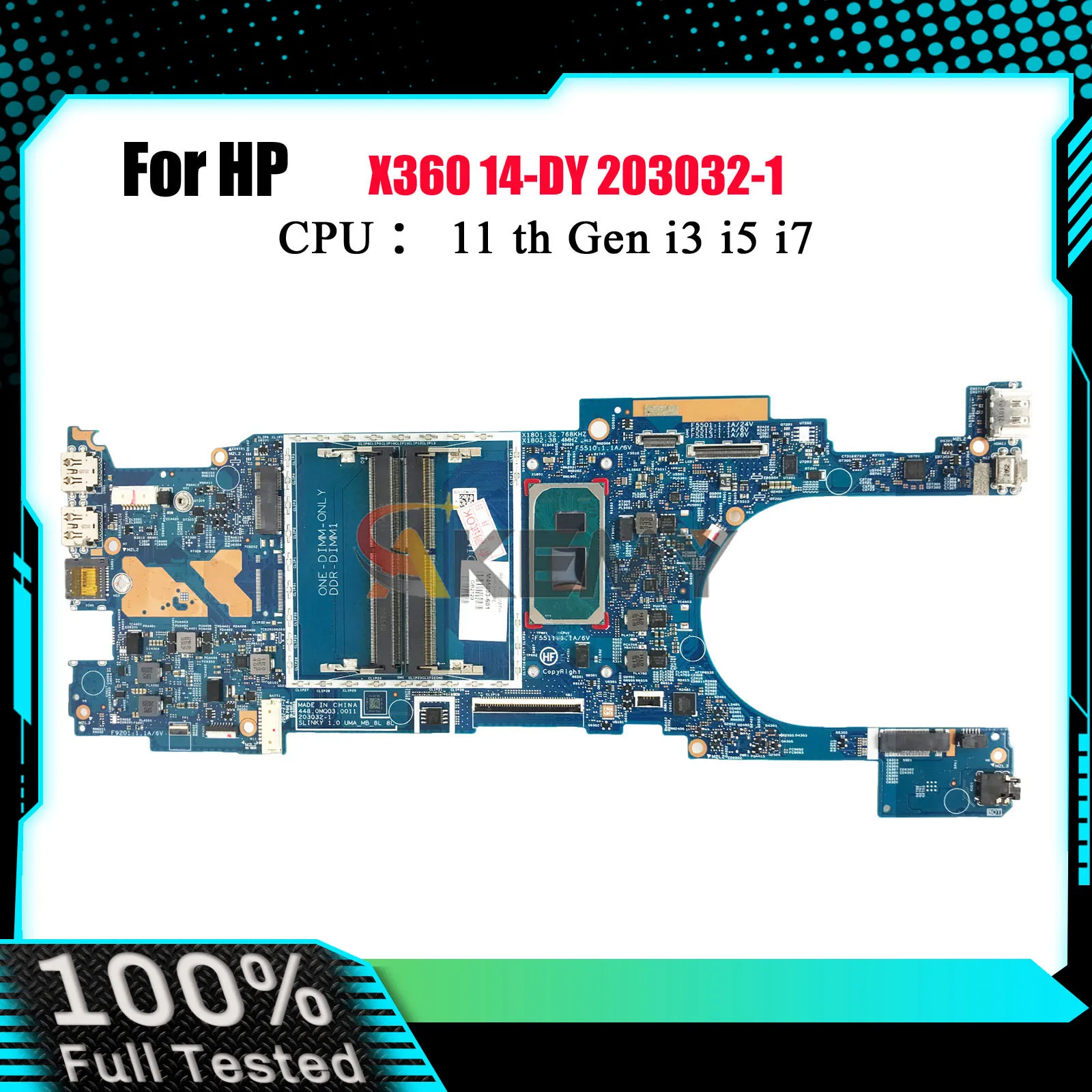 For HP Pavilion 14-DY 14T-DY 203032-1 Laptop Motherboard With i3 i5 i7 11th CPU DDR4 M45749-601 M45032-601 100% Fully Tested
For HP Pavilion 14-DY 14T-DY 203032-1 Laptop Motherboard With i3 i5 i7 11th CPU DDR4 M45749-601 M45032-601 100% Fully Tested