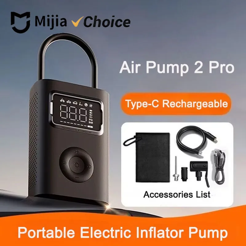 Mijia Air Pump 2 Pro Portable Electric Inflator Pump Digital Tire Inflator For Car Motorcycle Bicycle Air Compressor
Mijia Air Pump 2 Pro Portable Electric Inflator Pump Digital Tire Inflator For Car Motorcycle Bicycle Air Compressor