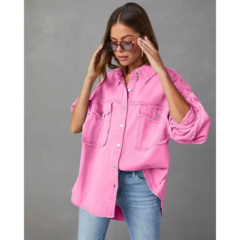 New Long Sleeve Denim Jacket Women Retro Streetwear Loose Coat Jean Oversized Tops Women's Clothing Pockets Single-breasted
New Long Sleeve Denim Jacket Women Retro Streetwear Loose Coat Jean Oversized Tops Women's Clothing Pockets Single-breasted