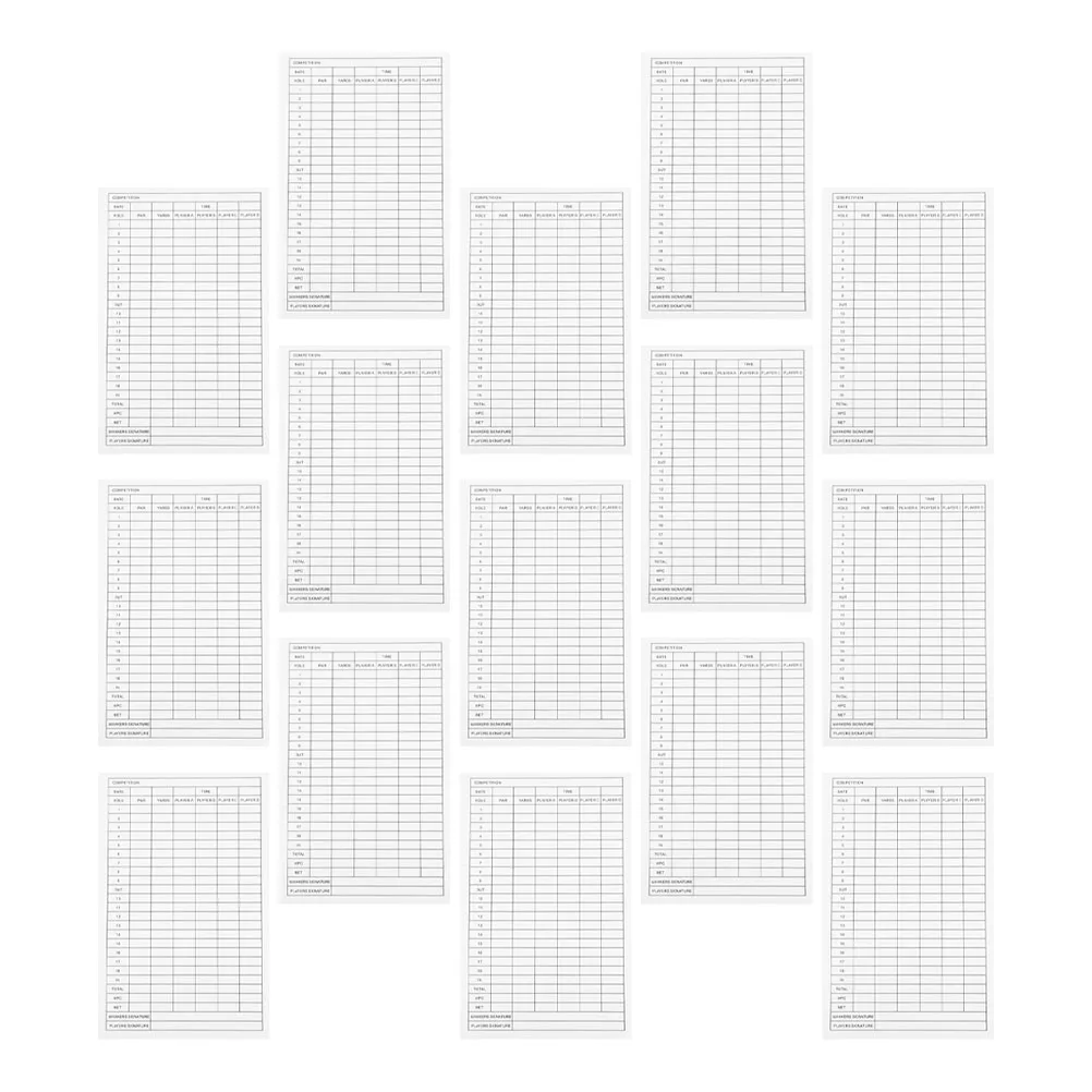 15pcs Golf Scorecard Coated Paper Notebook Pocket Size Competition Scorecards for Golf Stats Tracking with Durable Compact
15pcs Golf Scorecard Coated Paper Notebook Pocket Size Competition Scorecards for Golf Stats Tracking with Durable Compact