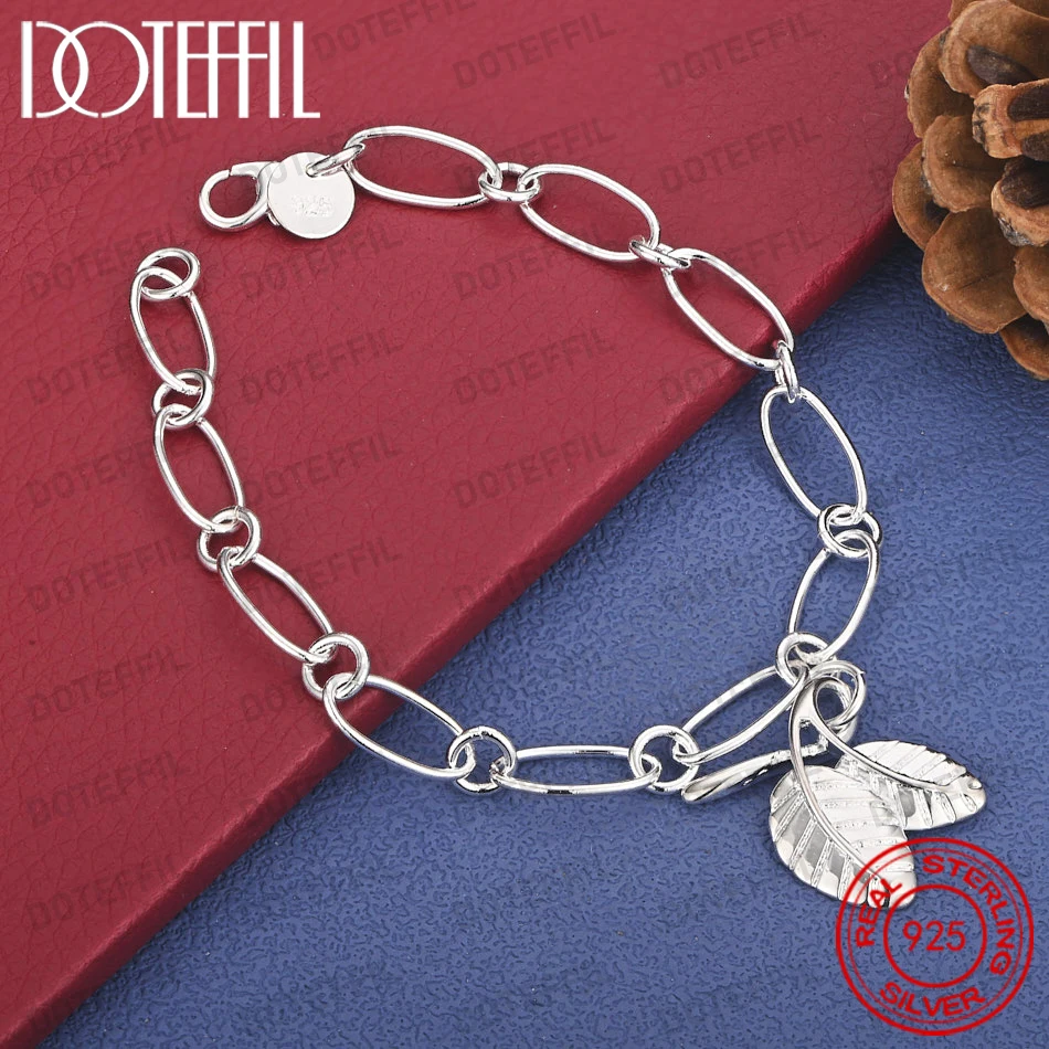 925 Sterling Silver 8 Inch Delicate Leaf Bracelet Women Fashion Wedding Gift Party Jewelry Accessories
925 Sterling Silver 8 Inch Delicate Leaf Bracelet Women Fashion Wedding Gift Party Jewelry Accessories