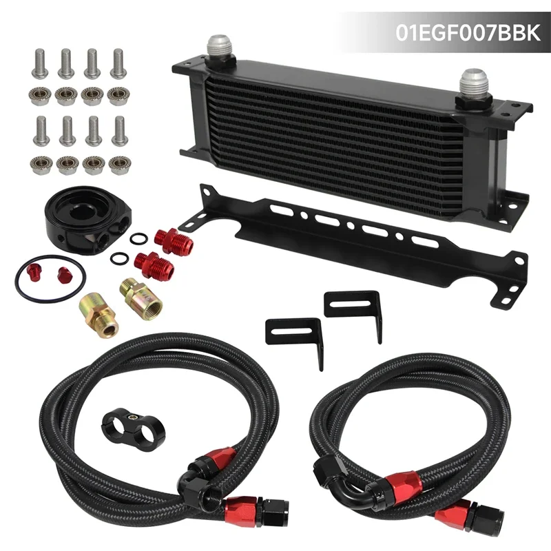Universal 13 Row AN10 Engine Oil Cooler w/ Mounting Bracket+ Oil Filter Hose End Kit Blue/Black
Universal 13 Row AN10 Engine Oil Cooler w/ Mounting Bracket+ Oil Filter Hose End Kit Blue/Black