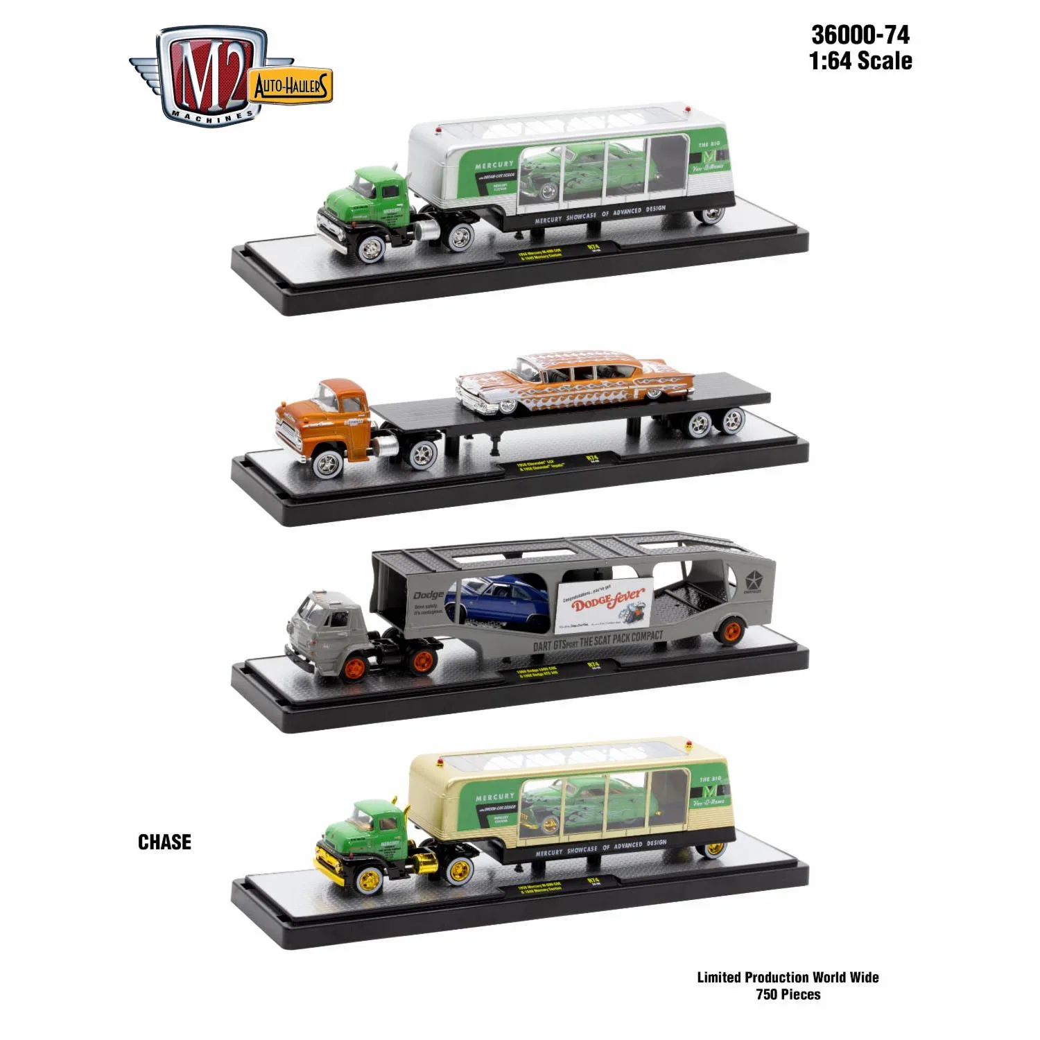 M2 Machines 1/64 MERCRY Dodge Transporter трейлер грузовик модель автомобиля игрушка 
M2 Machines 1/64 MERCRY Dodge Transporter трейлер грузовик модель автомобиля игрушка