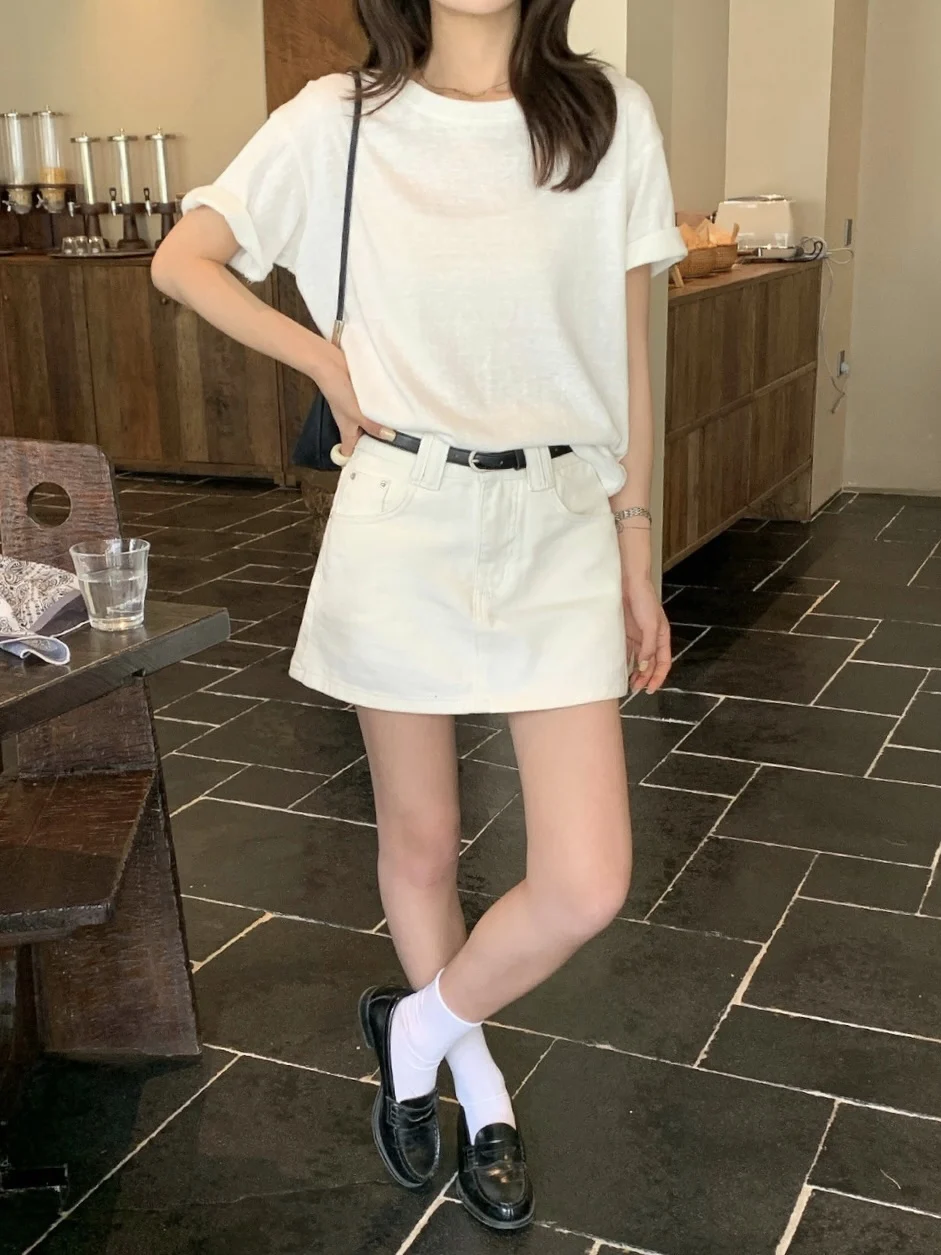 Hellokay High Waist Denim Skirt Women's Spring Simple Anti-Light A-Line Skirt Straight Cut Polyester Cotton Blend
Hellokay High Waist Denim Skirt Women's Spring Simple Anti-Light A-Line Skirt Straight Cut Polyester Cotton Blend