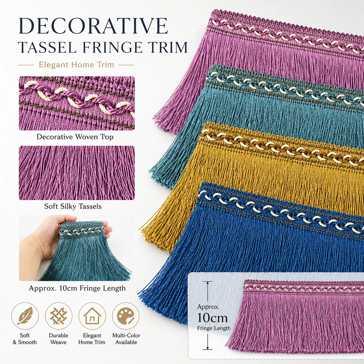 1Roll=13M 13cm Fringe Tassels for Curtain Trimming Tassel Decorative Lace Trims Dress Stitching Sewing DIY Crafts Accessories
1Roll=13M 13cm Fringe Tassels for Curtain Trimming Tassel Decorative Lace Trims Dress Stitching Sewing DIY Crafts Accessories