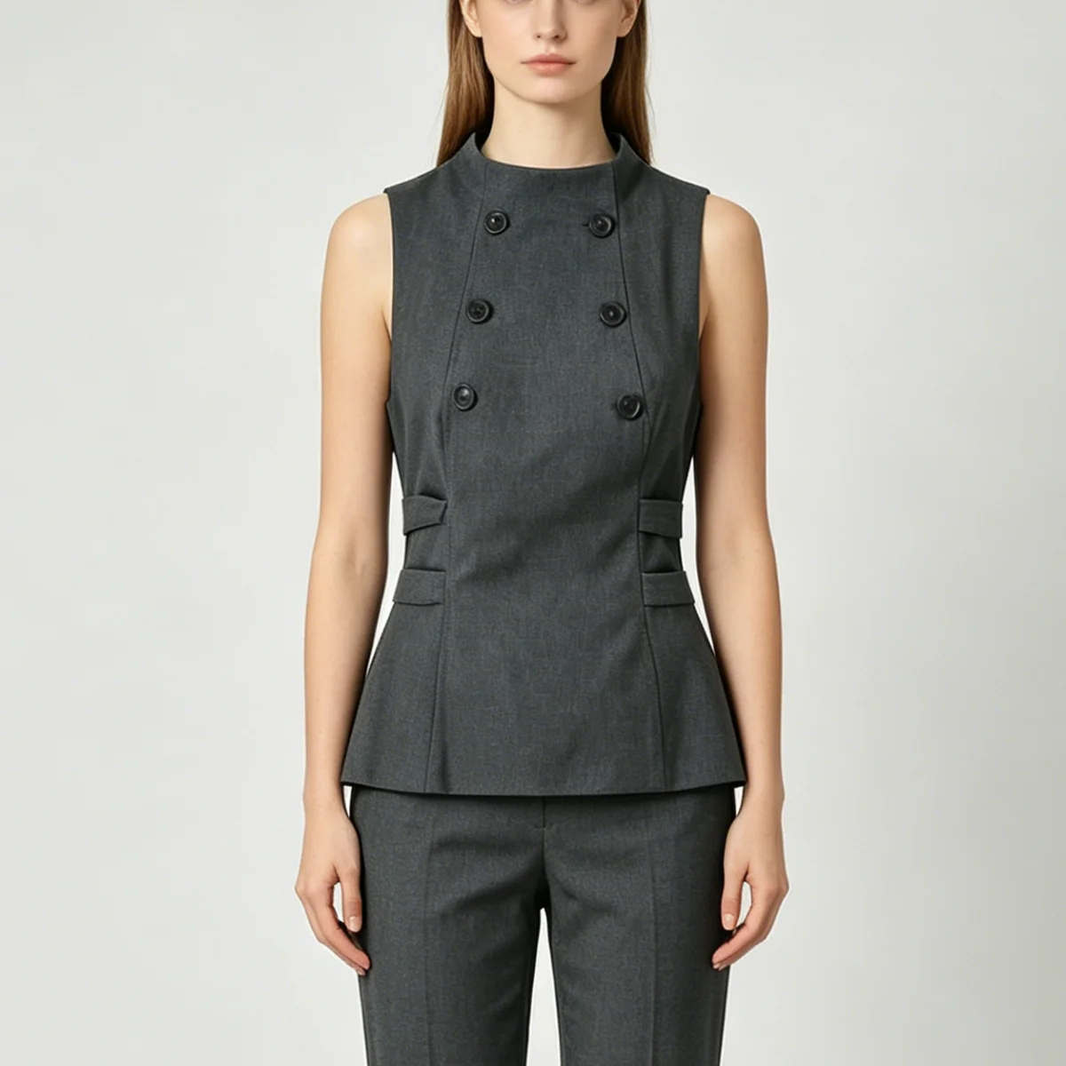 LIMO Women's Double-Breasted Decorative Button Peplum Hem Top
LIMO Women's Double-Breasted Decorative Button Peplum Hem Top