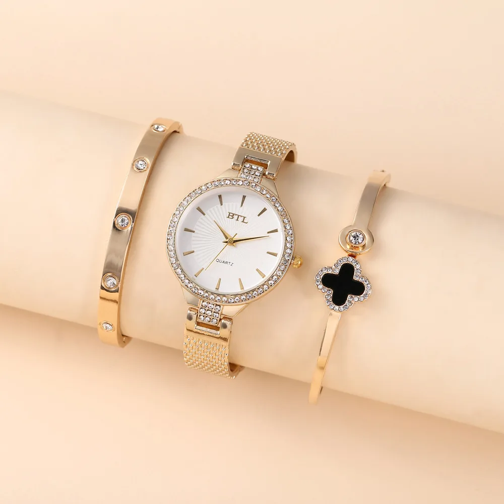 Women's Fashion Quartz Watch with Thin Mesh Band and Bangle Set, 3pcs Set, Creative Exquisite Elegant Casual,Women's wristwatch
Women's Fashion Quartz Watch with Thin Mesh Band and Bangle Set, 3pcs Set, Creative Exquisite Elegant Casual,Women's wristwatch