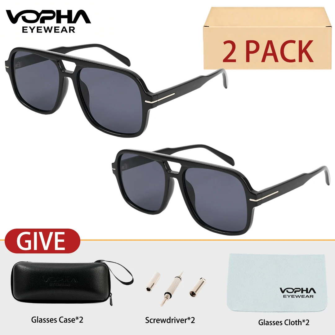 VOPHA Classic Aviator Sunglasses for Women Men Retro Rectangle Trendy Square Shades Sun Glasses 2pcs S19
VOPHA Classic Aviator Sunglasses for Women Men Retro Rectangle Trendy Square Shades Sun Glasses 2pcs S19