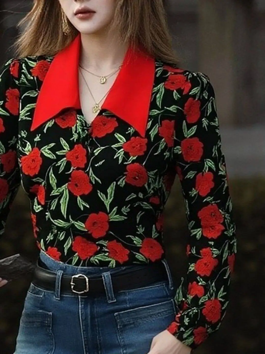 Винтажная шифоновая рубашка с красными розами и цветочным принтом, женская летняя рубашка с отложным воротником, цветными блоками и длинными рукавами, элегантный повседневный пляжный наряд
Винтажная шифоновая рубашка с красными розами и цветочным принтом, женская летняя рубашка с отложным воротником, цветными блоками и длинными рукавами, элегантный повседневный пляжный наряд