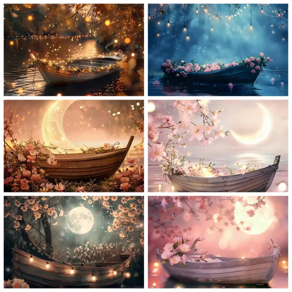 Night Boat Flower Moon Boat Theme Party Photography Background, Children's Birthday Party Decoration Photography Studio Backdrop
Night Boat Flower Moon Boat Theme Party Photography Background, Children's Birthday Party Decoration Photography Studio Backdrop