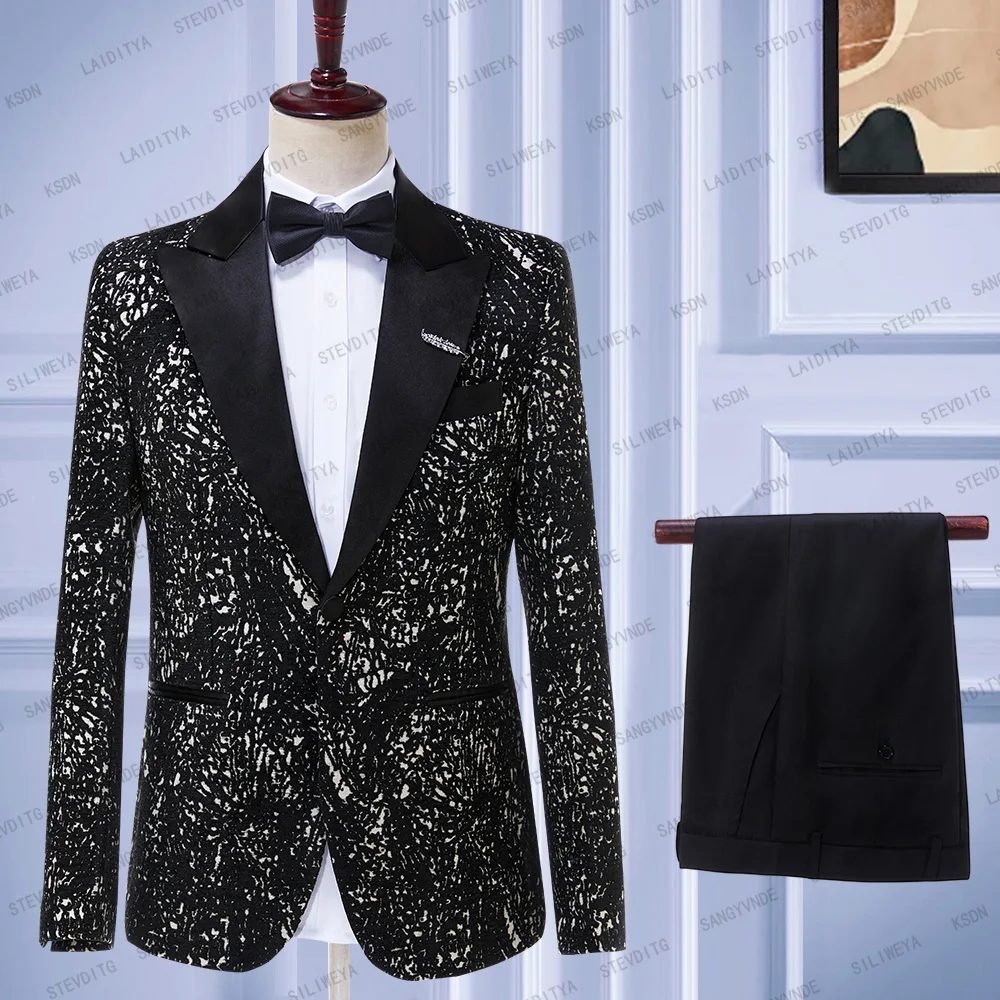 2023 New Arrival Black Jacquard Floral Tuxedos Suits For Men Wedding Slim Fit Gentleman Jackets with Pants 2 Pieces Male Costume
2023 New Arrival Black Jacquard Floral Tuxedos Suits For Men Wedding Slim Fit Gentleman Jackets with Pants 2 Pieces Male Costume