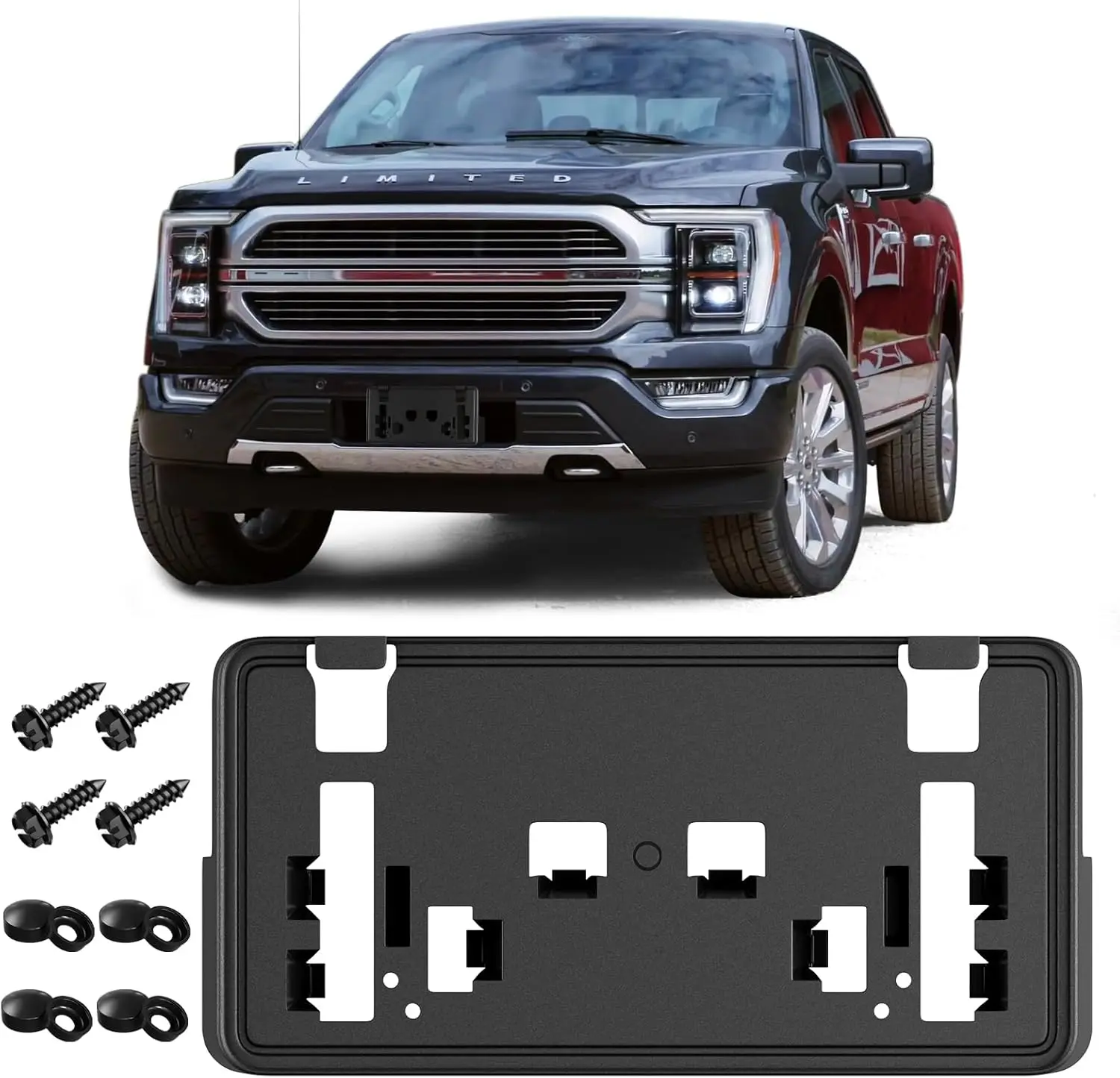 Универсальная рамка для номерного знака для Ford F150 моделей 2021-2023 годов, кронштейн-держатель для переднего бампера, совместимый с двигателями V6
Универсальная рамка для номерного знака для Ford F150 моделей 2021-2023 годов, кронштейн-держатель для переднего бампера, совместимый с двигателями V6