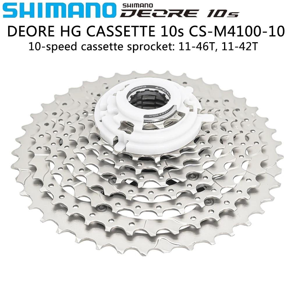 SHIMANO DEORE 10 Speed CS-M4100-10 HG Cassette Sprocket 11-42T 11-46T Mountain Bike Freewheel Original Bcycle Parts
SHIMANO DEORE 10 Speed CS-M4100-10 HG Cassette Sprocket 11-42T 11-46T Mountain Bike Freewheel Original Bcycle Parts