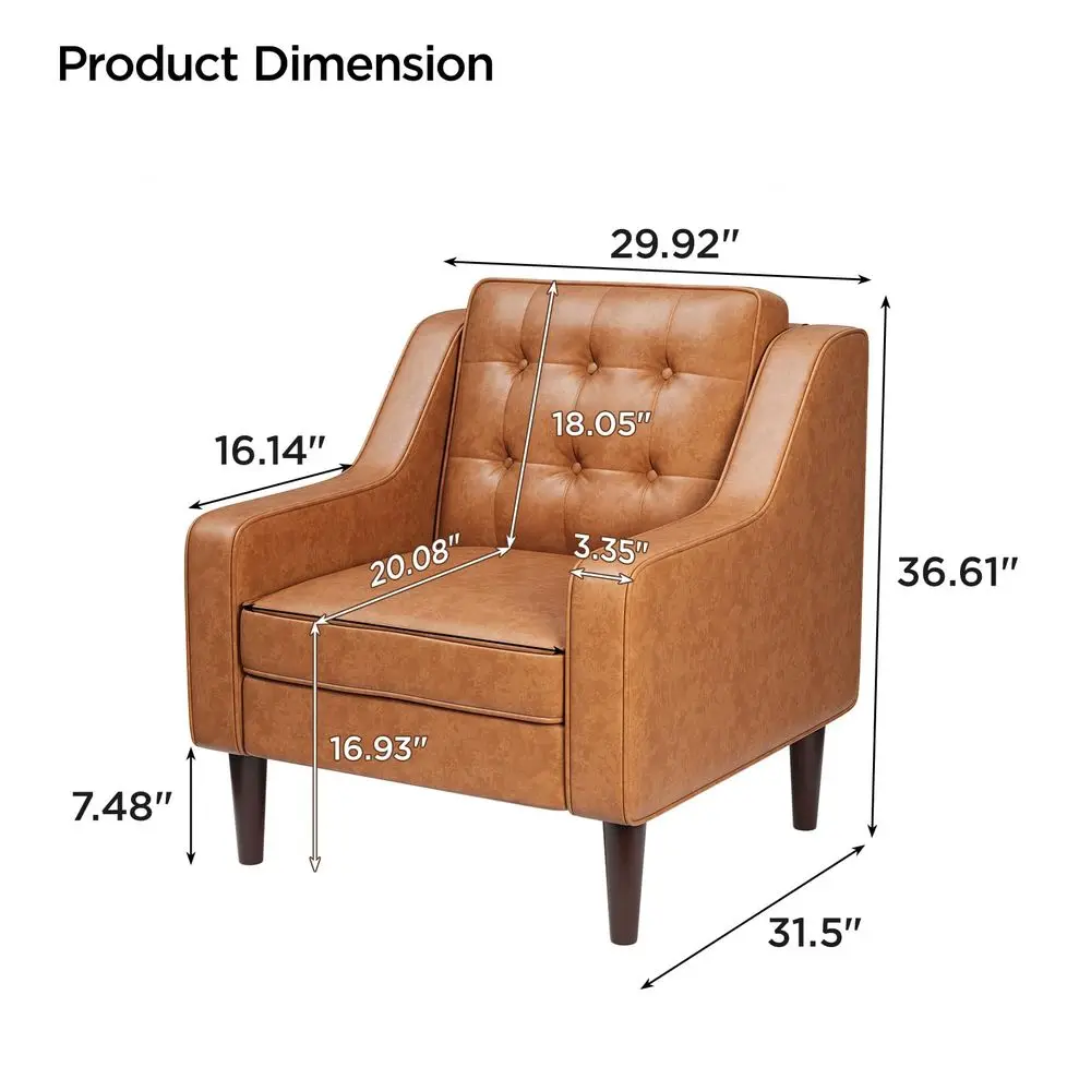 PU Leather Accent Chair Set of 2, Mid Century Modern Arm Chair for Living Room, ButtonTufted holstered Reading Chairs with Re
PU Leather Accent Chair Set of 2, Mid Century Modern Arm Chair for Living Room, ButtonTufted holstered Reading Chairs with Re