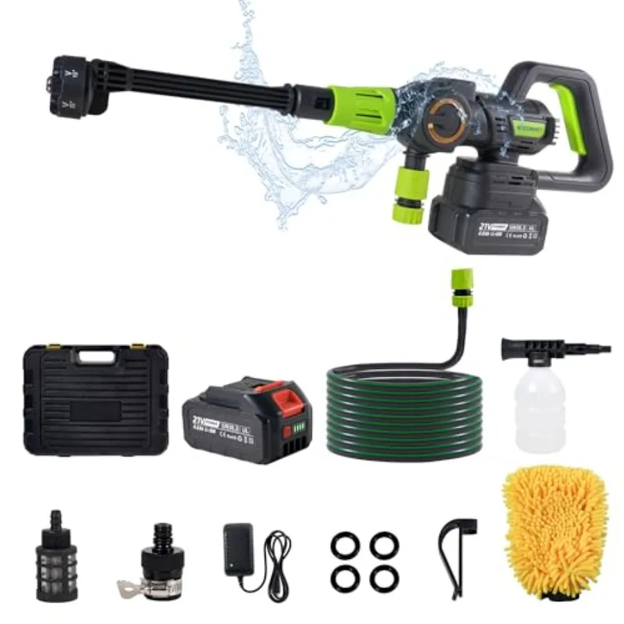 1100PSI Portable Cordless Pressure Washer - Powerful Brushless Motor 4.0Ah Long-Lasting Battery 3 Pressure Levels 6-in-1 Nozzle
1100PSI Portable Cordless Pressure Washer - Powerful Brushless Motor 4.0Ah Long-Lasting Battery 3 Pressure Levels 6-in-1 Nozzle