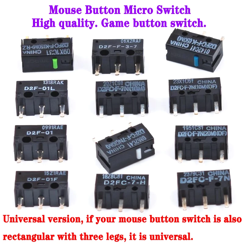 4pcs Mouse Buttons D2FC-F-7N 10M 20MOF D2FC-F-K 50M Microswitch Universal Buttons Esports Games Mouse Switch
4pcs Mouse Buttons D2FC-F-7N 10M 20MOF D2FC-F-K 50M Microswitch Universal Buttons Esports Games Mouse Switch