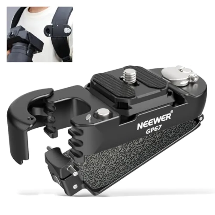 Backpack Camera Clip Mount with Square QR Plate, Upgraded Safety Latch, Quick Release Camera Belt Clip Backpack Strap Compatibl
Backpack Camera Clip Mount with Square QR Plate, Upgraded Safety Latch, Quick Release Camera Belt Clip Backpack Strap Compatibl
