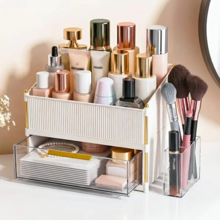 Large Capacity Makeup Organizer Countertop with Brush Holder Vanity Skincare Perfume Storage Box for Bathroom Mother's Day Birt
Large Capacity Makeup Organizer Countertop with Brush Holder Vanity Skincare Perfume Storage Box for Bathroom Mother's Day Birt