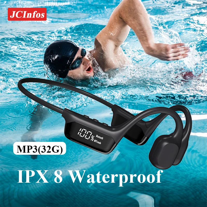 Bluetooth 5.4 Bone Conduction Headphone IPX8 Waterproof Swimming LED Display 32GB MP3 Player HIFI Music Sports Wireless Earphone
Bluetooth 5.4 Bone Conduction Headphone IPX8 Waterproof Swimming LED Display 32GB MP3 Player HIFI Music Sports Wireless Earphone