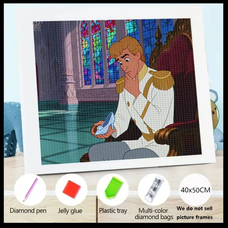 1PC Fairytale Prince Charming 5D Diamond Painting Kit, DIY Full Drill Crystal Art of Cinderella's Prince with Glass Slipper, Spa
1PC Fairytale Prince Charming 5D Diamond Painting Kit, DIY Full Drill Crystal Art of Cinderella's Prince with Glass Slipper, Spa