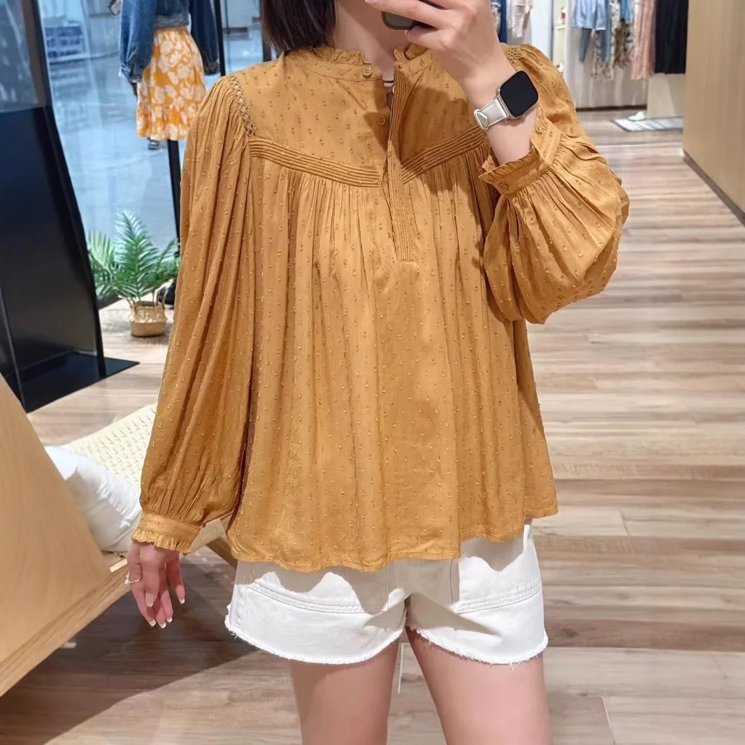 Elegant Polka Dot Lace Trim Splice Lantern Sleeve Shirt Summer 2025 New Style Women's Business Casual Fashion Breathable
Elegant Polka Dot Lace Trim Splice Lantern Sleeve Shirt Summer 2025 New Style Women's Business Casual Fashion Breathable