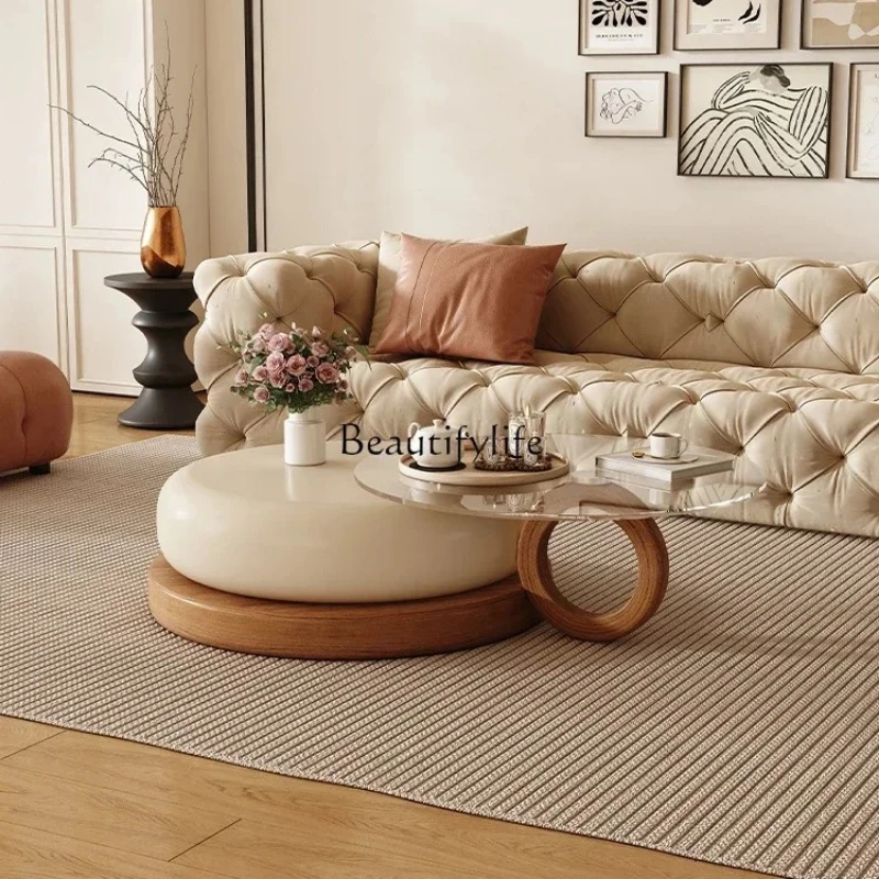 88.Cream Style Retro French Coffee Table Small Apartment Solid Wood Modern Simple round Tea Table
88.Cream Style Retro French Coffee Table Small Apartment Solid Wood Modern Simple round Tea Table
