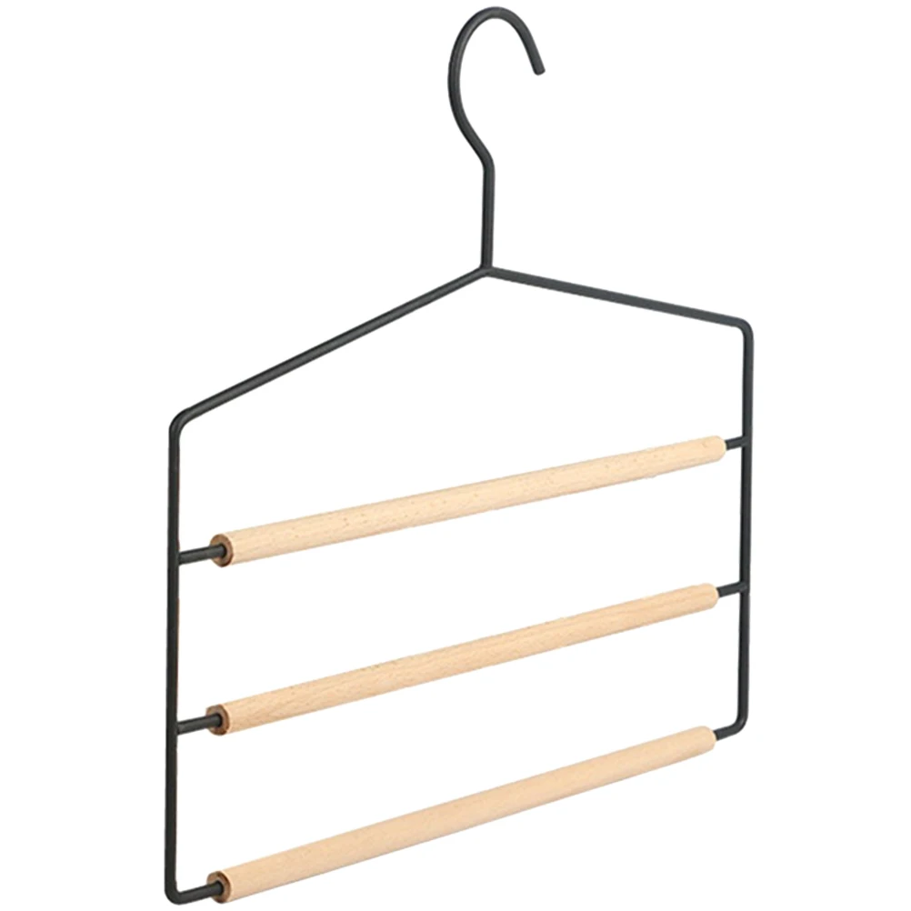 Black 3-tier Multi-function Pants Hangers Space-saving Large-capacity Steel Wire Wood Strip Clothes Hangers Wardrobe Organizers
Black 3-tier Multi-function Pants Hangers Space-saving Large-capacity Steel Wire Wood Strip Clothes Hangers Wardrobe Organizers