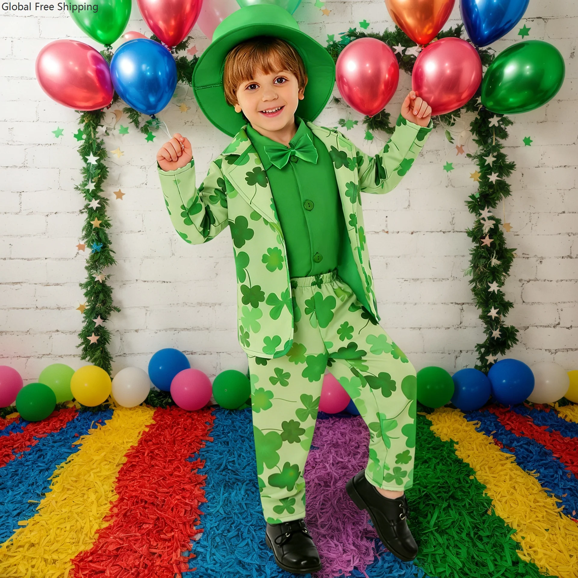 Boy's Green Leprechaun Costume St. Patrick's Day Party Outfit Children's Stage Costume School Event Irish Festival Dress-up Set
Boy's Green Leprechaun Costume St. Patrick's Day Party Outfit Children's Stage Costume School Event Irish Festival Dress-up Set