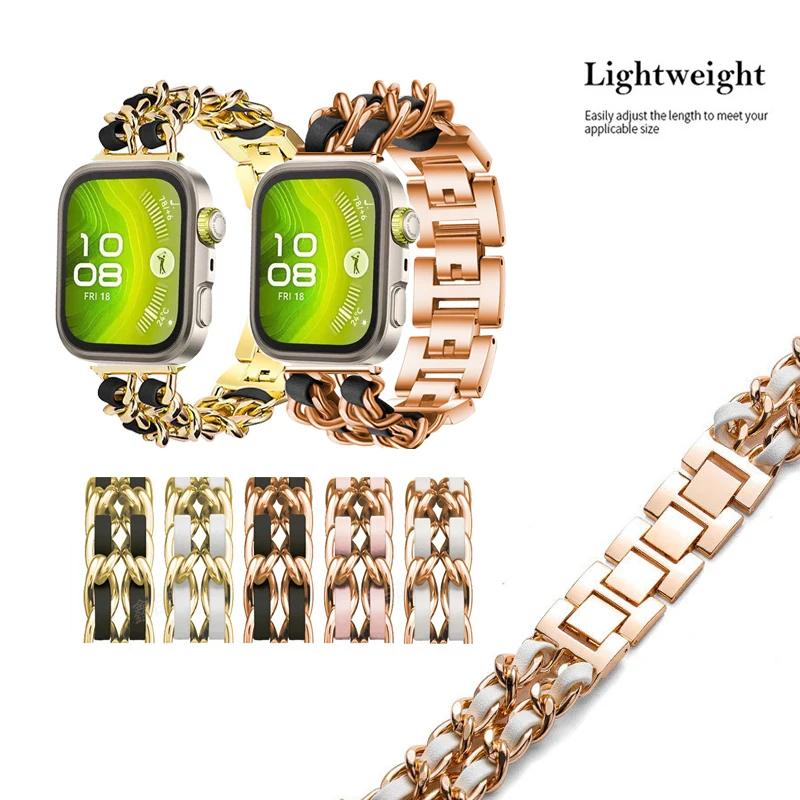 Strap+Connector Metal Chain Band For Huawei Watch Fit 4-3-2 / Fit4 Pro / Fit New-SE-Special Edition Fashion Leather Bracelet
Strap+Connector Metal Chain Band For Huawei Watch Fit 4-3-2 / Fit4 Pro / Fit New-SE-Special Edition Fashion Leather Bracelet