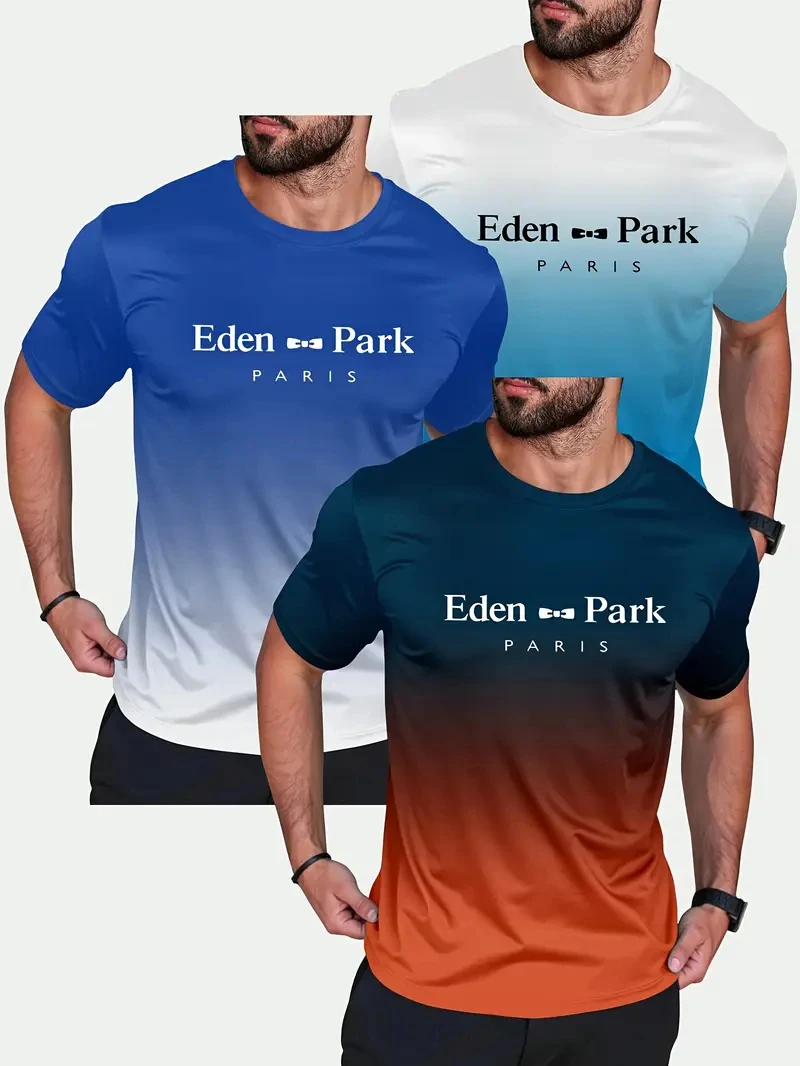 Three Piece Set Men's T shirt Funny Letter Graphic T-Shirts Fashion 3D Gradient Print Tees Summer Loose Short Sleeve Casual Tops
Three Piece Set Men's T shirt Funny Letter Graphic T-Shirts Fashion 3D Gradient Print Tees Summer Loose Short Sleeve Casual Tops