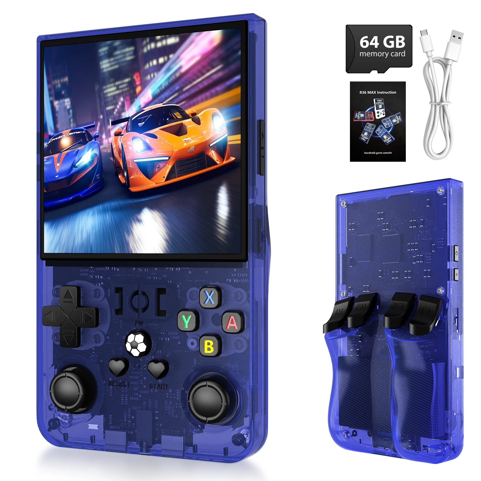 R36 Max Original Console Handheld Game Players 4inch IPS Screen Open Source Console Retro Pocket Video 64G/128G Player
R36 Max Original Console Handheld Game Players 4inch IPS Screen Open Source Console Retro Pocket Video 64G/128G Player