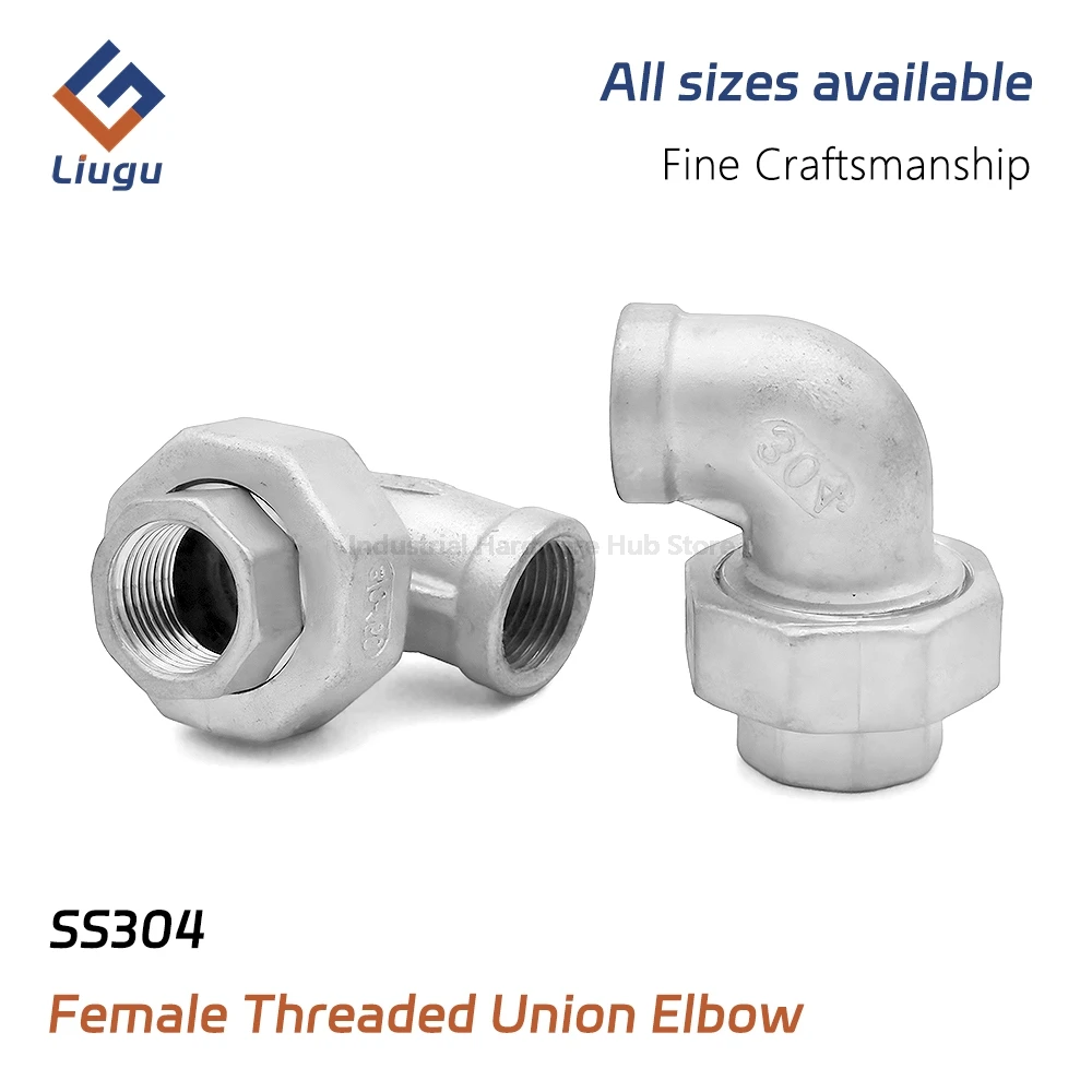 90 Degree Elbow Union Joint 304 Stainless Steel BSPT Female Thread, 1/4"-2" Cast Leak-Proof Pipe Fitting for Industrial Plumbing
90 Degree Elbow Union Joint 304 Stainless Steel BSPT Female Thread, 1/4"-2" Cast Leak-Proof Pipe Fitting for Industrial Plumbing