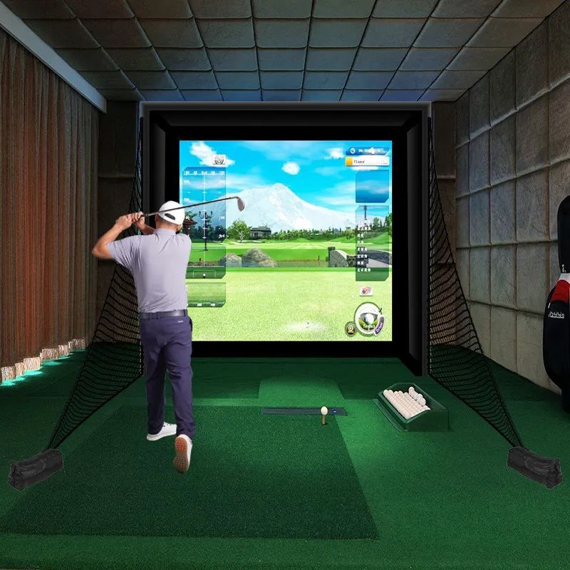 Golf indoor emulator enclosure percussion cage swing practitioner
Golf indoor emulator enclosure percussion cage swing practitioner