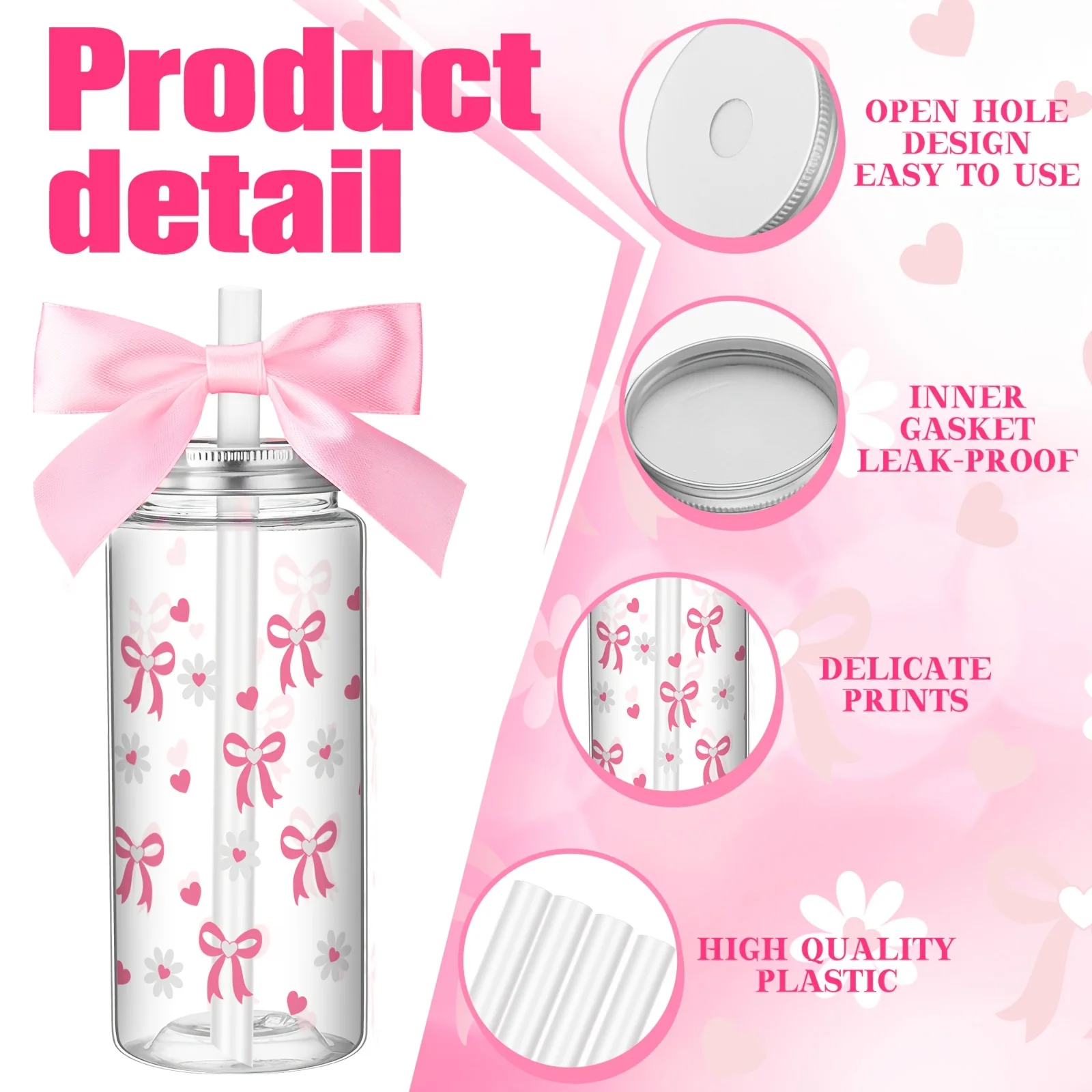 24pcs Pink Bow Plastic Cups Daisy Coquette Aesthetic Cup with Lids And Straws 14oz Reusable Bottle Cute Preppy Tumbler with Ribbon for Birthday Bridal Wedding Party Supplies
24pcs Pink Bow Plastic Cups Daisy Coquette Aesthetic Cup with Lids And Straws 14oz Reusable Bottle Cute Preppy Tumbler with Ribbon for Birthday Bridal Wedding Party Supplies